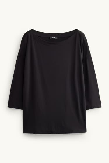 Femei - Tricou cu mânecă lungă - regular fit - negru