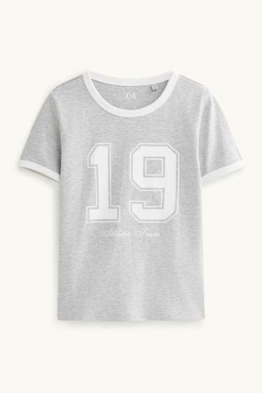 Kinder Mädchen - Kurzarmshirt - hellgrau