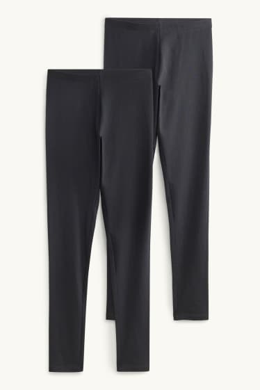 Enfants filles - Lot de 2 - leggings - noir