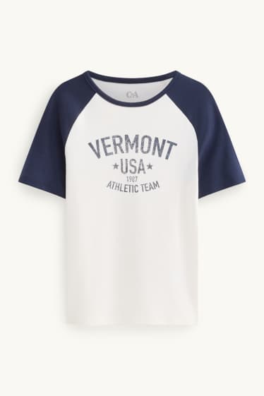 Kinder Mädchen - Vermont - Kurzarmshirt - weiß / schwarz