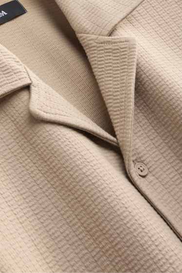 Herren - Hemd - Regular Fit - Reverskragen - beige