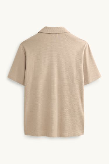 Herren - Hemd - Regular Fit - Reverskragen - beige