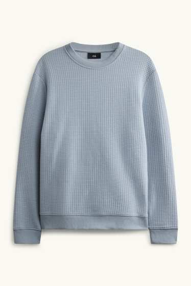Herren - Sweatshirt - strukturiert - hellblau