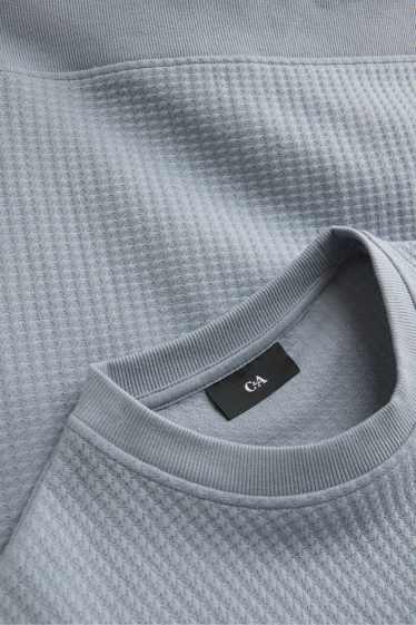 Herren - Sweatshirt - strukturiert - hellblau