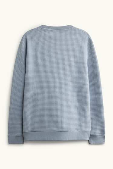 Herren - Sweatshirt - strukturiert - hellblau