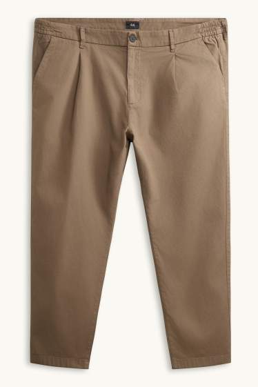 Hommes - Chino - tapered fit - finition texturée - marron