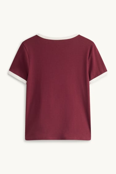 Kinderen: meisjes - T-shirt - donkerrood