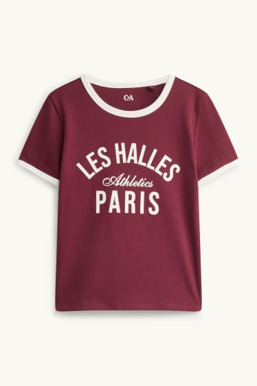 Kinderen: meisjes - T-shirt - donkerrood