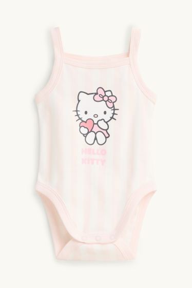 Baby Mädchen - Hello Kitty - Baby-Body - gestreift - weiss / rosa