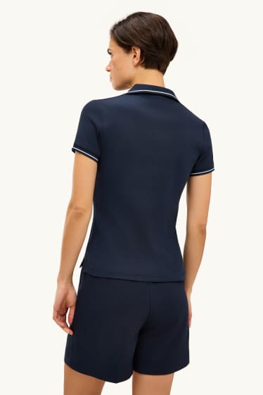 Femmes - Polo - regular fit - bleu foncé
