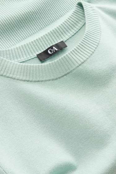 Femei - Pulover tricotat - mânecă scurtă - turcoaz