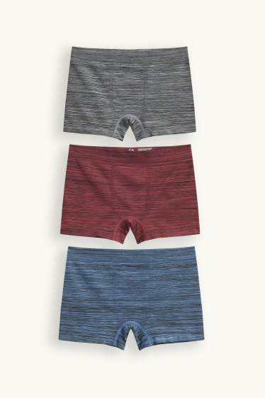 Kinderen: jongens - Set van 3 - boxershort - blauw-mix