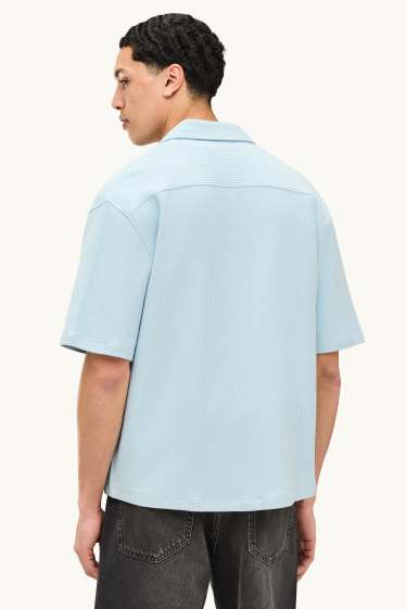 Home - Camisa - relaxed fit - Kent - de canalé - blau clar