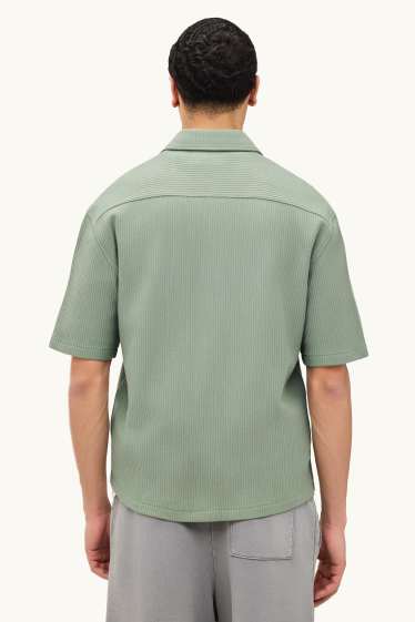 Home - Camisa - relaxed fit - Kent - de canalé - verd