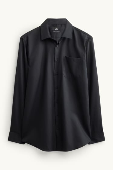 Herren - Businesshemd - Regular Fit - Kent - bügelleicht - schwarz