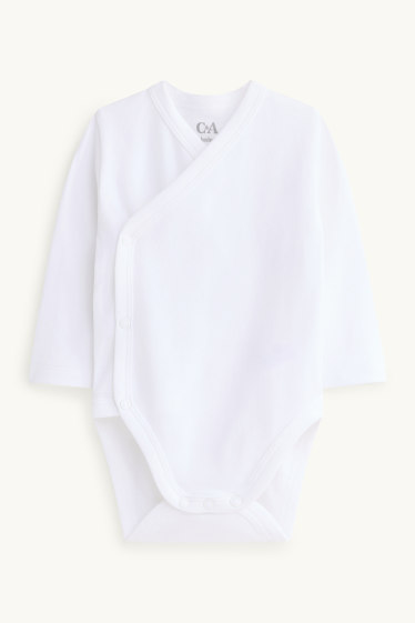 Unisexe - Lot de 2 - bodies croisés bébé - blanc