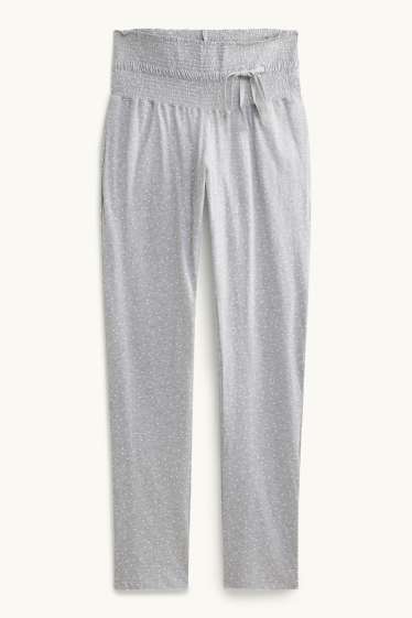 Dona - Pantalons de pijama de maternitat - de piquets - frunzits - gris clar