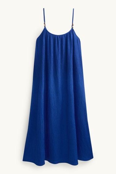 Damen - A-Linien Kleid - strukturiert - blau
