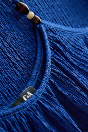 Damen - A-Linien Kleid - strukturiert - blau