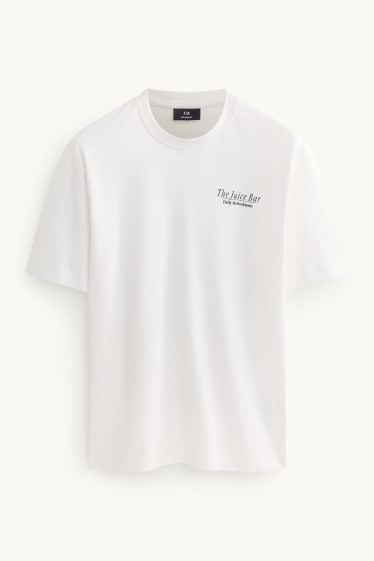Heren - T-shirt - relaxed fit - wit