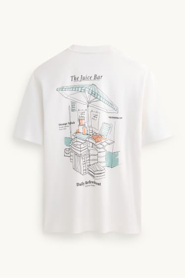 Heren - T-shirt - relaxed fit - wit