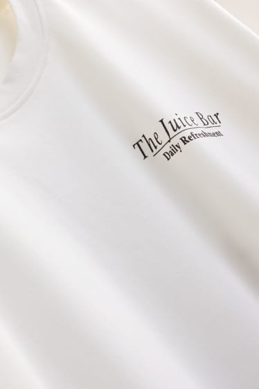 Heren - T-shirt - relaxed fit - wit