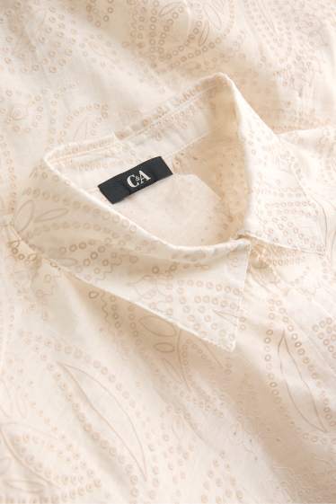 Damen - Bluse - Broderie Anglaise - cremefarben