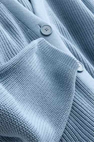 Damen - Strickjacke - gerippt - blau