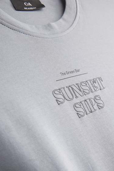 Hommes - T-shirt - relaxed fit - gris clair