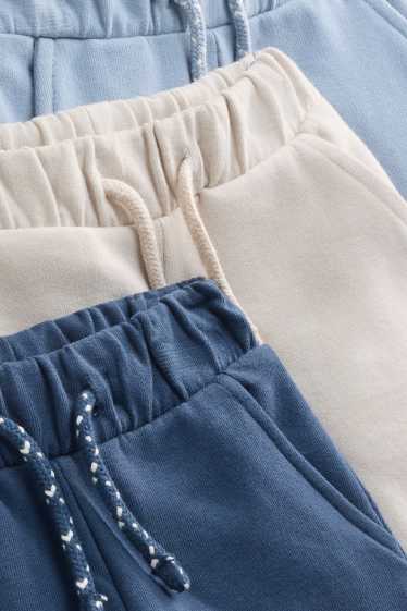 Neonati - Confezione da 3 - pantaloni sportivi per neonati - blu  / crema