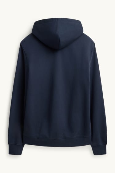 Heren - Sweatvest met capuchon - donkerblauw