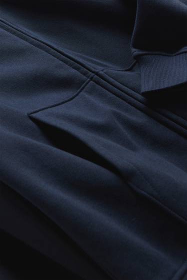 Heren - Sweatvest met capuchon - donkerblauw