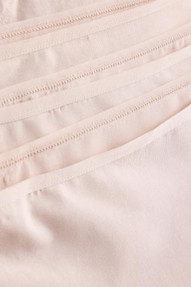 Kobiety - Wielopak, 3 pary - majtki biodrówki - jasnoróżowy