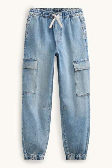 Kinder Buben - Cargo Jeans - blau