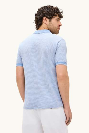 Hombre - Polo - regular fit - de rayas - con textura - azul