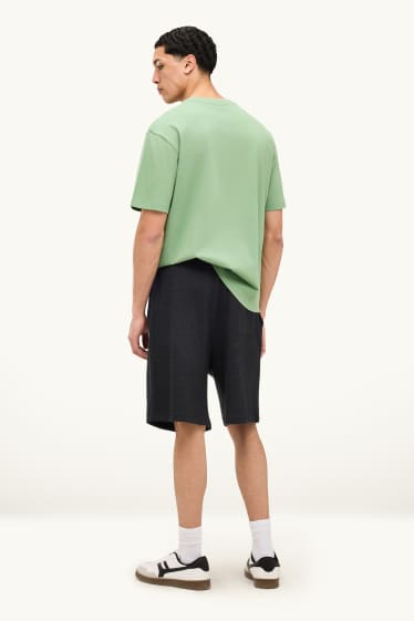 Herren - Sweatshorts - strukturiert - schwarz