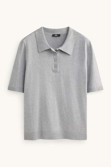 Dona - Polo de punt - regular fit - gris