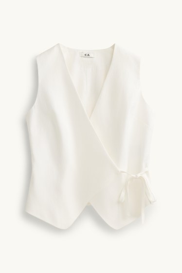 Damen - Business-Weste - Relaxed Fit - weiß