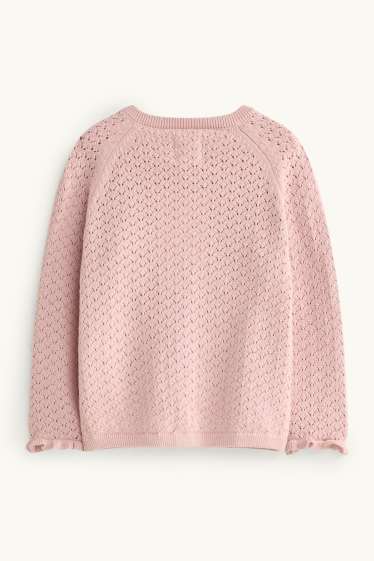 Neonate - Cardigan per neonati - tessuto tramato - rosa