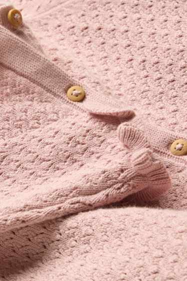 Neonate - Cardigan per neonati - tessuto tramato - rosa