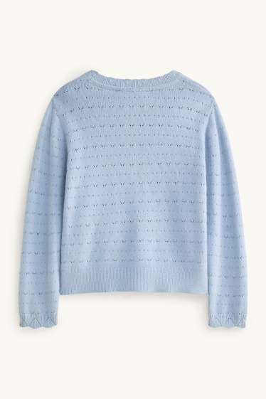 Kinder Mädchen - Strickjacke - hellblau