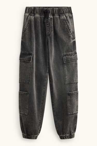 Copii - Băieți - Cargo jeans - gri închis