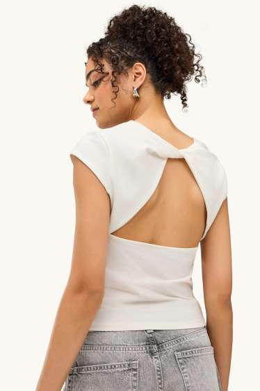 Dámské - Tričko - slim fit - bílá