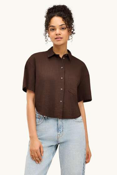 Damen - Hemdbluse - braun