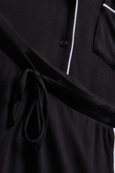 Damen - Viskose-Shorty-Pyjama - schwarz