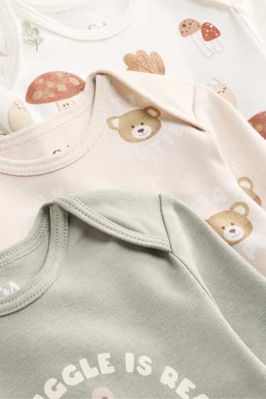 Unisex - Set van 3 - bosdieren - rompertje - wit