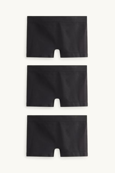 Femmes - Lot de 3 - shortys - sans coutures - noir