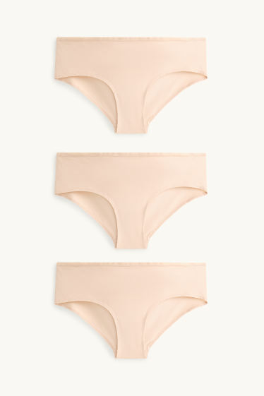 Women - Multipack of 3 - hipsters - beige