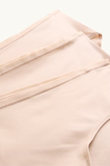 Women - Multipack of 3 - hipsters - beige