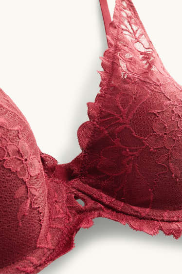 Femmes - Soutien-gorge avec armatures - PLUNGE - ampliforme - rouge